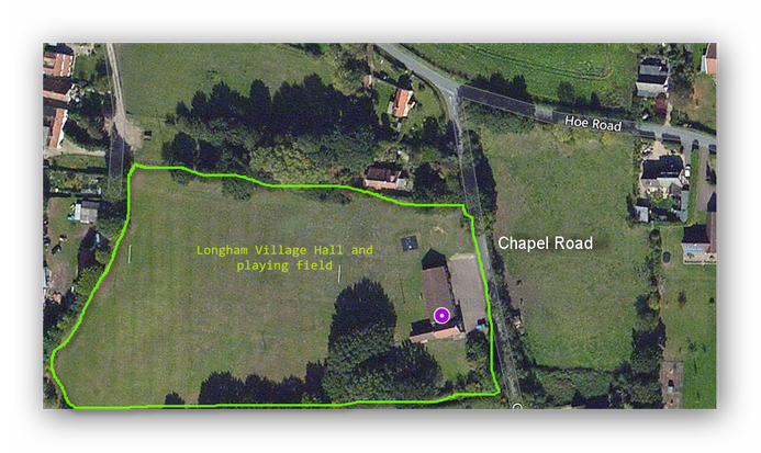 Longham Village Hall satellite view
